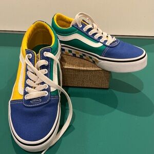 Vans Old Skool Colorblock Check Youth 13